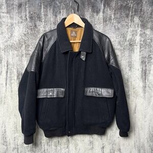 Vintage Henri-Luc Chapuis Cannes St Tropez Men's M Flight Jacket Wool Leather